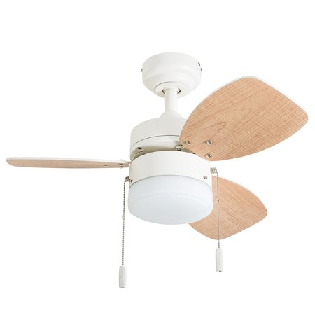 HONEYWELL CEILING FANS Ocean Breeze, 30 in. Ceiling Fan with Light, White 50600-40